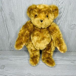 Vermont brown jointed teddy bear with signature eyes and blue tag collectible